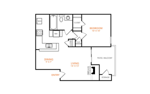 the floor plan for a two bedroom apartment at The Preslee